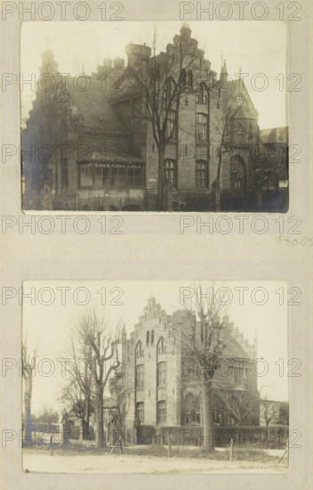 Exterior of the director's residence of Oslebshausen prison, photograph, postcard, Part of Photo