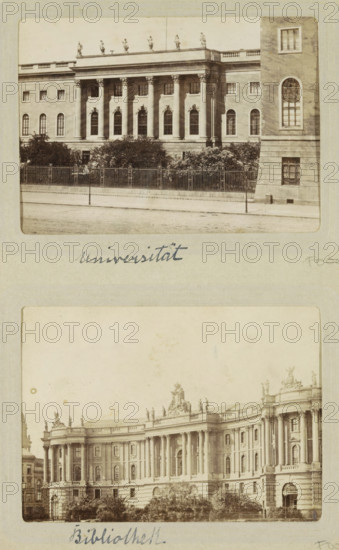 Exterior of the main building of the Humboldt University in Berlin, photograph, cabinet photograph,