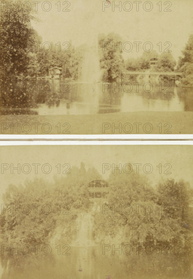 Frankfurt a. M. In the Palm Garden, Building on the bank of a pond in the Palm Garden of Frankfurt,