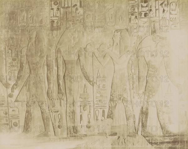 Walls of the burial chamber of Pharaoh Senuseret (Sesostris) in Thebes (former title), Thebes