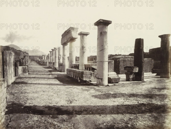 Pompeii forum: excavations 1813., Remains of buildings in Pompeii, photograph, Part of travel album
