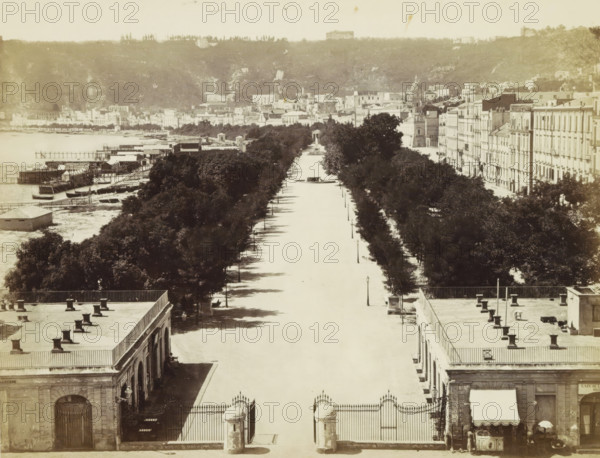 Naples: Royal Garden., View of the Royal Garden in Naples, photograph, Part of a travel album with