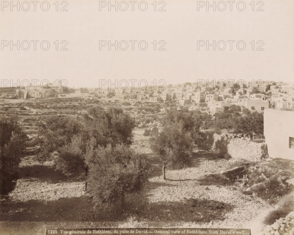 General view of Bethlehem from David's well. - General view of Bethlehem from David's well., View