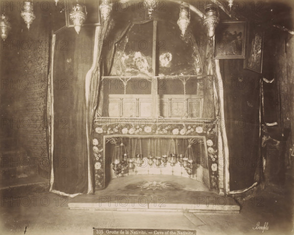 Grotte de la Nativite.- Cave of the Nativity., Nativity Cave in the Church of the Nativity in