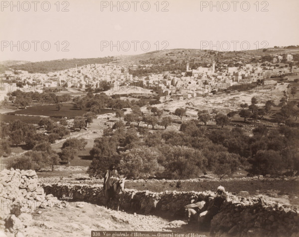 General view of Hebron.- General view of Hebron., View of Hebron, photograph, Part of Travel Album