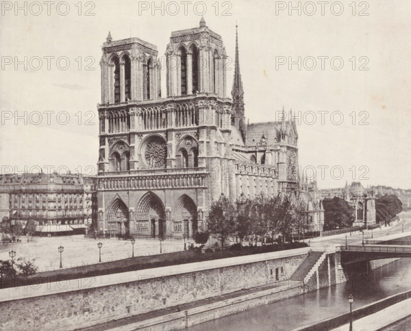 Notre-Dame of Paris, album page, photomechanical print, This print is part of an album., maker: