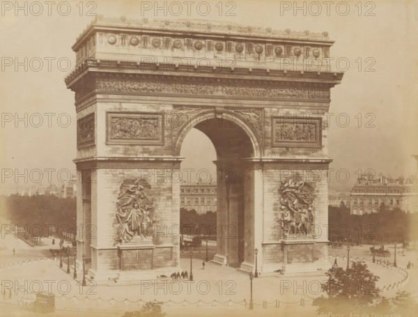 Arc de Triomphe in Paris, album page, photograph, This photo is part of an album., inscription: '50