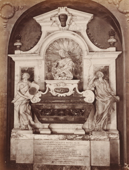 Sepulchral monument to Galileo Galilei in the Santa Croce in Florence, Italy, Tomba di Galileo S.