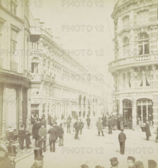 View of the Korte Poten in The Hague, The Hague, Korte Poten, stereograph, 1861 - 1870,