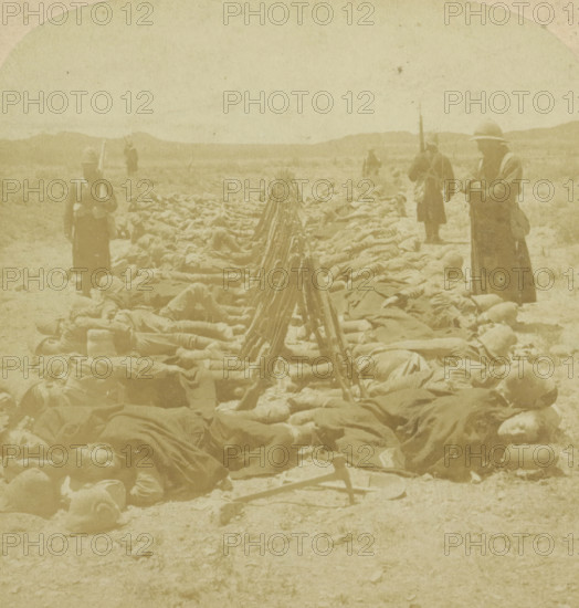 British soldiers sleeping next to their guns near Colesberg, South Africa, 'When the Cannon's roar