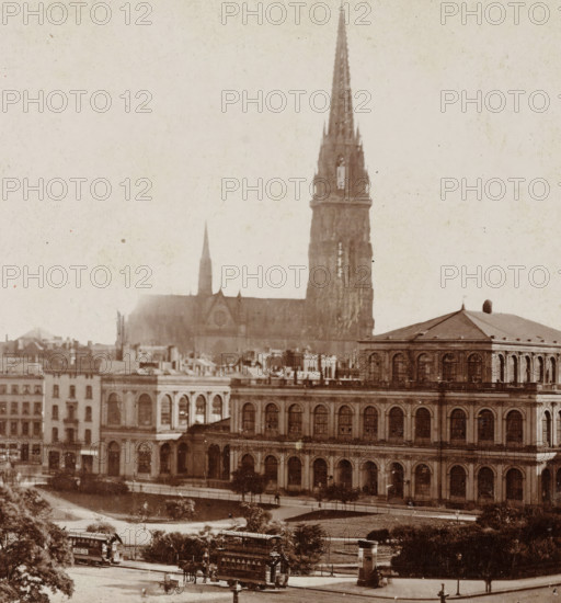 Hamburg, Rathhausmarkt, View of Hamburg with the Stock Exchange in the foreground and the