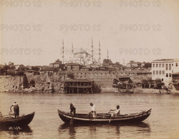 View of the Sultan Ahmet Mosque in Istanbul, Mosquée du Sultan-Ahmed, photograph, number: 'N, 429