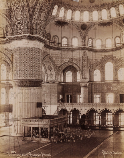 Intérieur de la Mosquée Ahmed, Interior of the Sultan Ahmet Mosque in Istanbul, photograph, number: