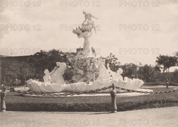 Nereids fountain in Buenos Aires, Fuente Lola Mora, Paseo de Julio, photomechanical print, Buenos