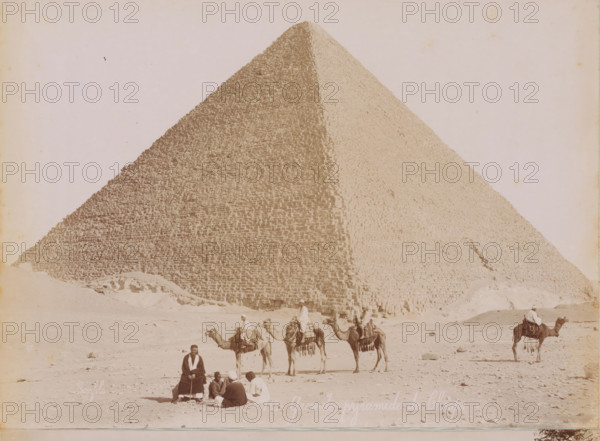 View of the Pyramids of Giza, photograph, Giza, 1860 - 1900, photographer, North Africa,