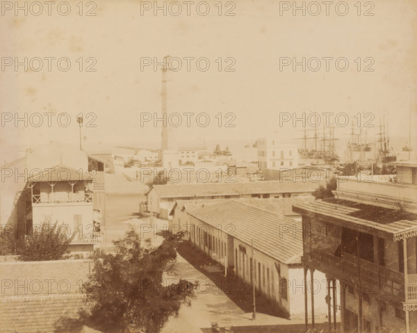 Rade de Port Said, View of the harbor of Port Said, Egypt, photograph, inscription: 'foto Rives,