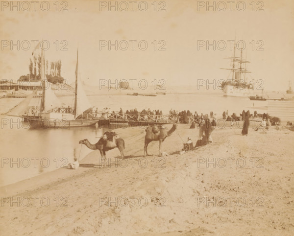 Pont de la Syrie à Kantara, Crossing point for caravans across the Suez Canal at Al-Qantarah,