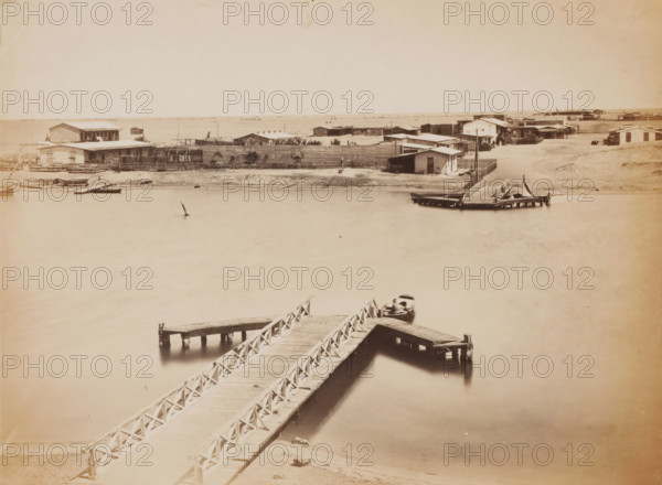 View of a ferry, possibly in Egypt, photograph, Egypt, 1860 - 1900, photographer, North Africa,