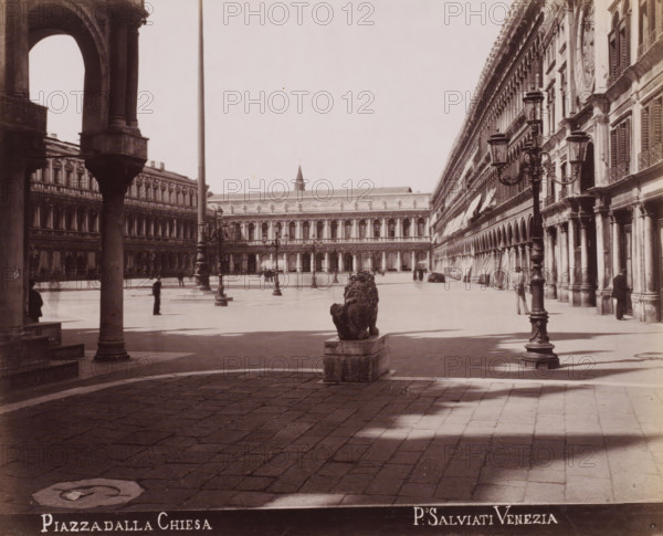 Piazza dalla Chiesa, View of St. Mark's Square from the Piazzetta dei Leoncini in Venice,