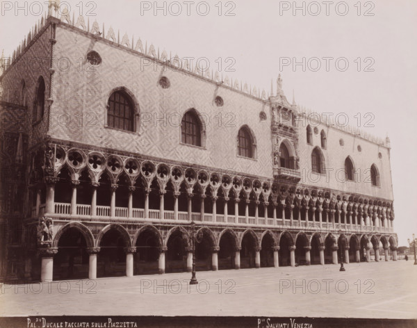 Façade of the Doge's Palace in Venice, Pal.zo Ducale Facciata sulla Piazzetta, photograph,