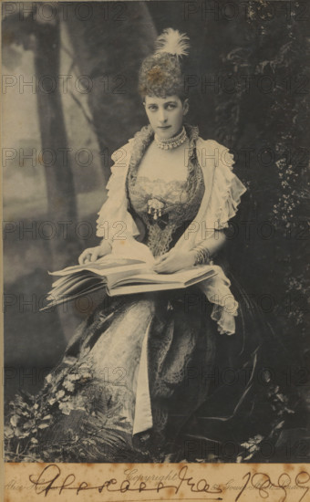 Portrait of Alexandra, Princess of Wales, frame, photograph, address: '52 Gower Street London',