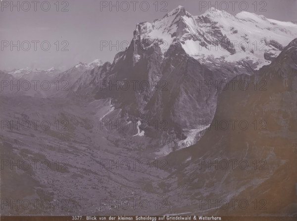 View of the Kleinen Scheidegg auf Grindelwald & Wetterhorn, View of the Grindelwald and the