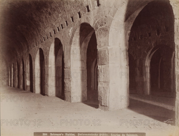 Solomon's Stables, Solomonic Ställe, Ecuries de Salomon, Solomon's stables in Jerusalem,