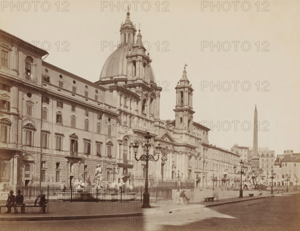 Piazza Navona, View of the Piazza Navona in Rome, Italy, Roma, photograph, number: '12-', number:
