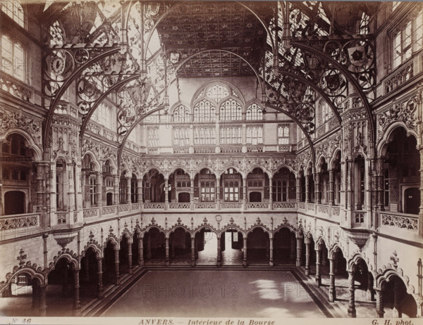 Interior of the Stock Exchange, Interior of the Stock Exchange in Antwerp, Belgium, Anvers,