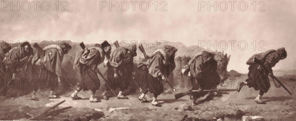 Les Zouaves a la tranchée, Reproduction of Les Zouaves a la tranchée by Isidore Pils, reproduction,