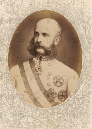Photo reproduction of a painted portrait of Franz Joseph I, Emperor of Austria and King of Hungary,