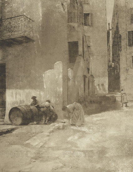 Street corner in Menton, Coin de rue, à Menton, photomechanical print, photographer: Robert