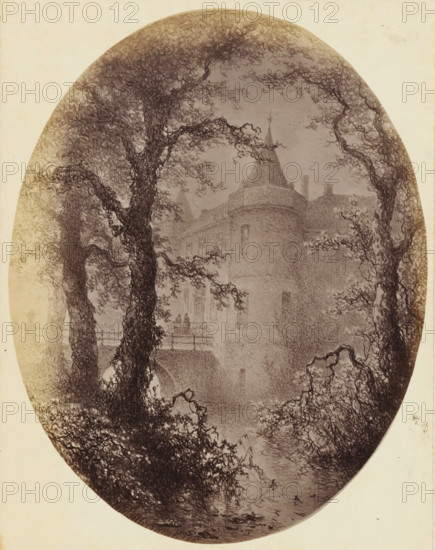 Photo reproduction of the painting 'The Castle' by Johannes Hilverdink, photograph, reproduction,