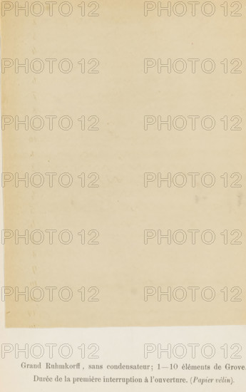 Registration of electricity waves generated by a spark inductor, Grand Ruhmkorff, sans