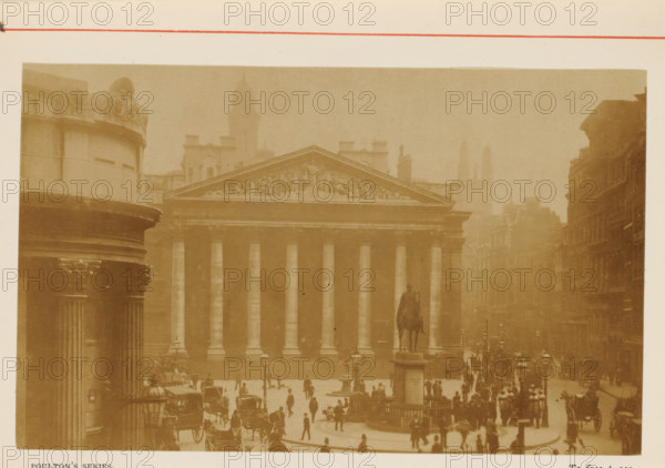 View of the Royal Exchange in London, View of the Royal Exchange, photograph, page, inscription: