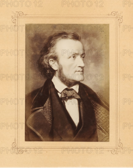 Photo reproduction of a painted portrait of Richard Wagner by Carl Jaeger, photograph,