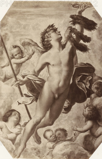 A. Carracci: Der Genius des Ruhmes, Photo reproduction of the painting The genius of fame by