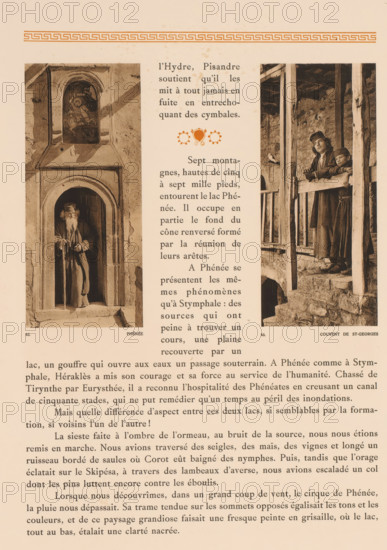 Old man in a portal in Pheneus, Phénée, page, photomechanical print, number: '62.', photographer: