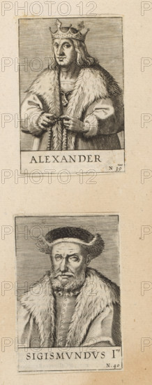 Portrait of Stefanus Báthory, print, album page, book illustration, Numbered: 43. Print is part of