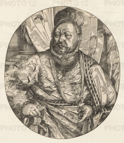 Portrait of Otto Heinrich von Schwarzenberg, print, album page, book illustration, Print is part of