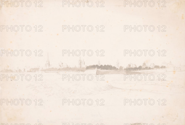 View of Kamerijk, drawing, inscription: '3', 1700 - 1800, draftsman (artist), paint (coating),