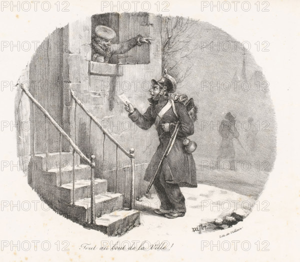 Tout au bout de la ville!, Man in the window frame shows Jean-Jean the way, Histoire de Jean-Jean,