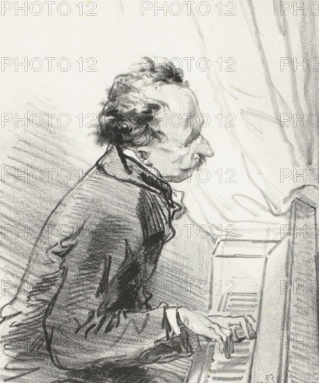 Pianist, My 'promenade by the shore', Piano playing, Masks and Faces. Piano!, cartoon, print, album