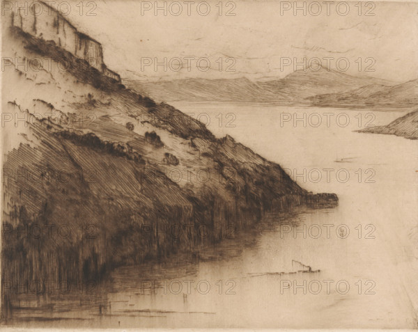 View of Lake Lucerne seen from Axenstein, print, number: '350', printmaker: Carel Nicolaas Storm