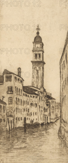 Canal in Venice, Eglise et canaletto (original title), print, printmaker: Philip Zilcken, 1895,