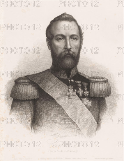Portrait of Charles V of Sweden, print, printmaker: Pierre Guillaume Metzmacher, France, printer