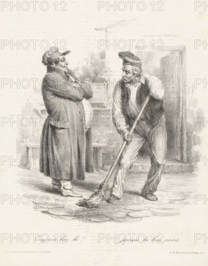 Man greets a one-armed street sweeper, Toujours bon là! Jamais les bras croisés, Recognizable
