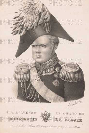 SAJ mons.gr le grand duc Constantin de Russie, Portrait of Constantine Pavlovich of Russia, print,