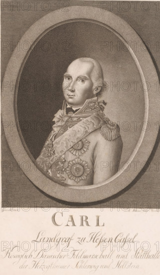 Portrait of Karl von Hessen-Kassel, print, printmaker: Leonhard Schlemmer, after drawing by Goos,