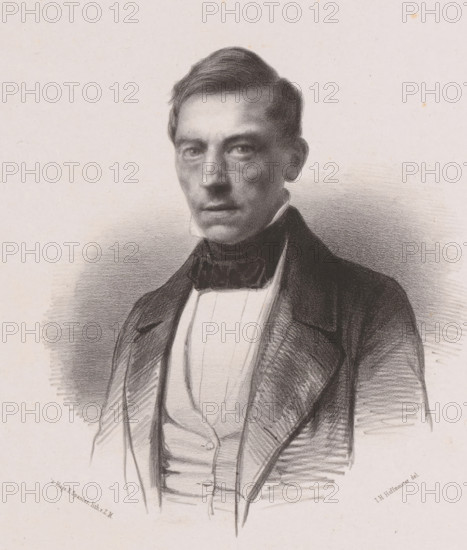 Portrait of pharmacist HCM Eikendal, print, inscription: 'Hendrik Cornelis Mari Eikendal, born. in
